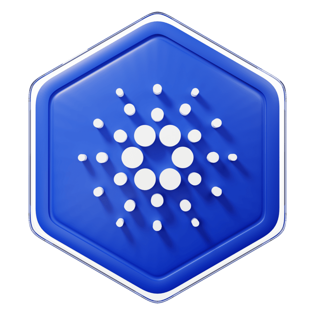 cardano ada badge crypto 3d rendering free png