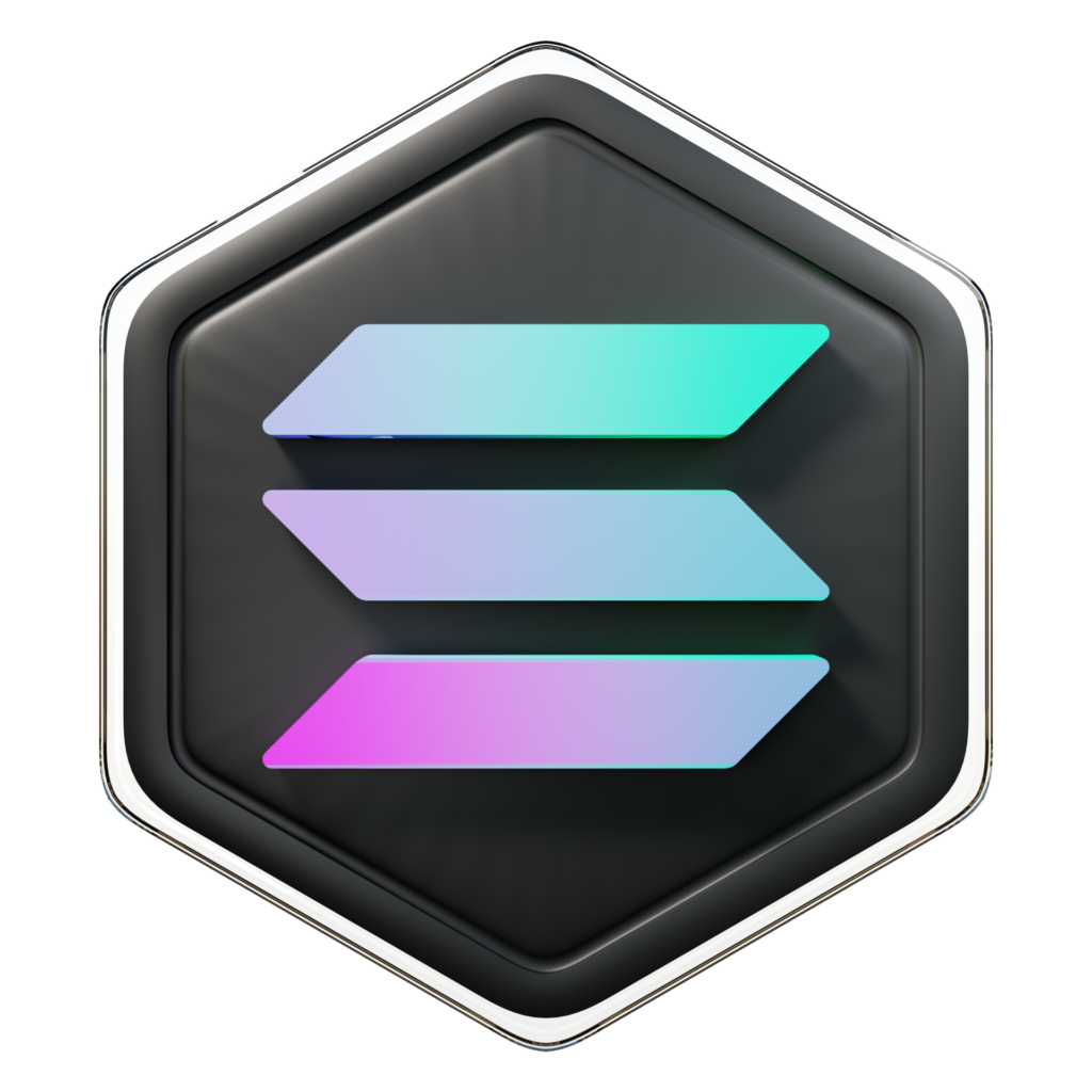 solana sol badge crypto 3d rendering free png